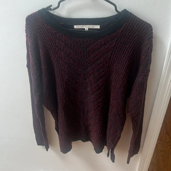 Rachel Rachel Roy size medium red black long sleeve shirt top show your love - Picture 1 of 12